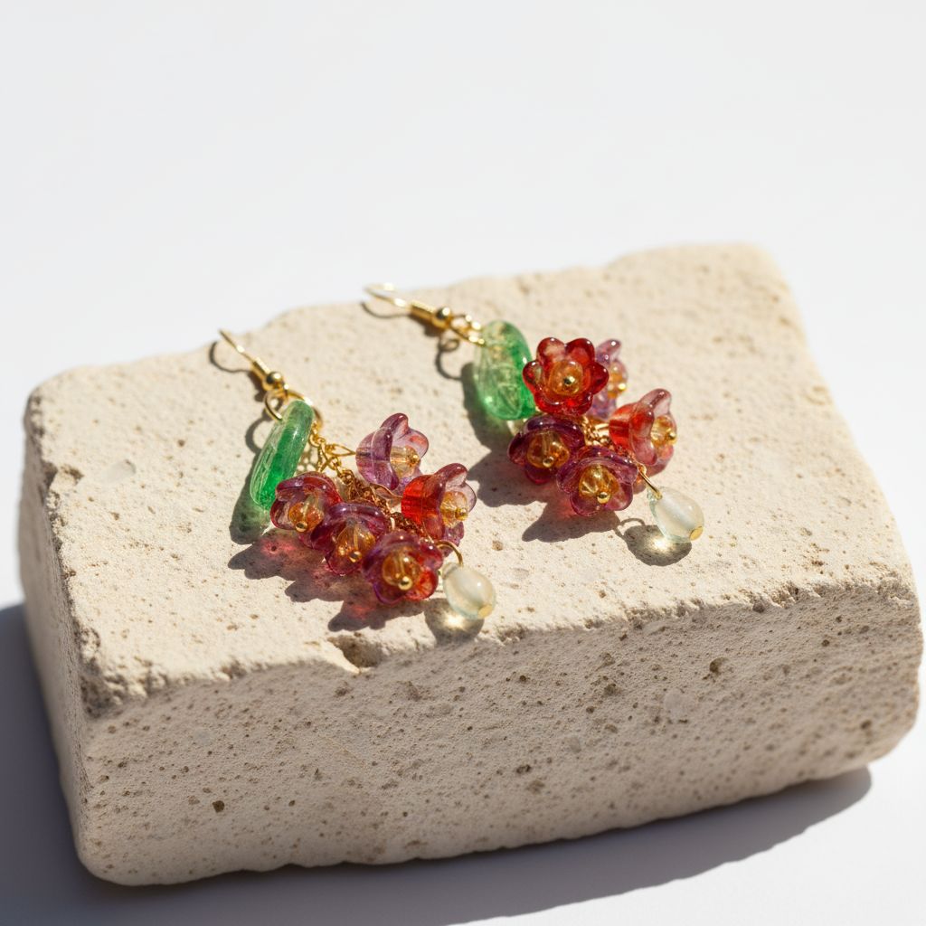 glass bellflowers earring | various colors