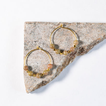 small dainty hoop earrings | various stones