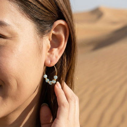 small dainty hoop earrings | various stones