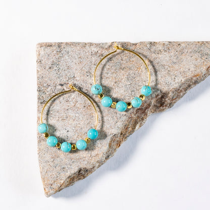 small dainty hoop earrings | various stones