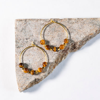 small dainty hoop earrings | various stones
