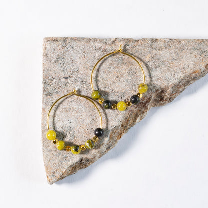 small dainty hoop earrings | various stones
