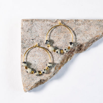 small dainty hoop earrings | various stones