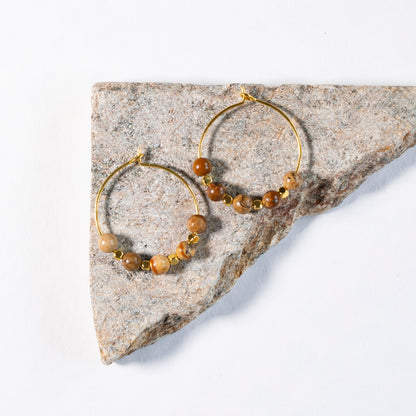 small dainty hoop earrings | various stones
