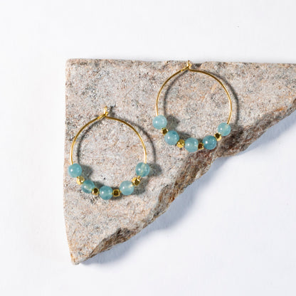 small dainty hoop earrings | various stones