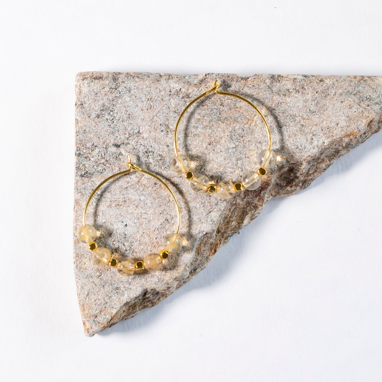 small dainty hoop earrings #4 | citrine